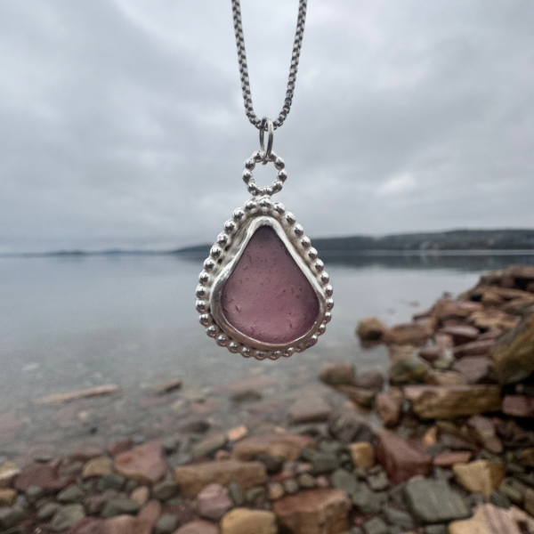 Purple Sea Glass Pendant