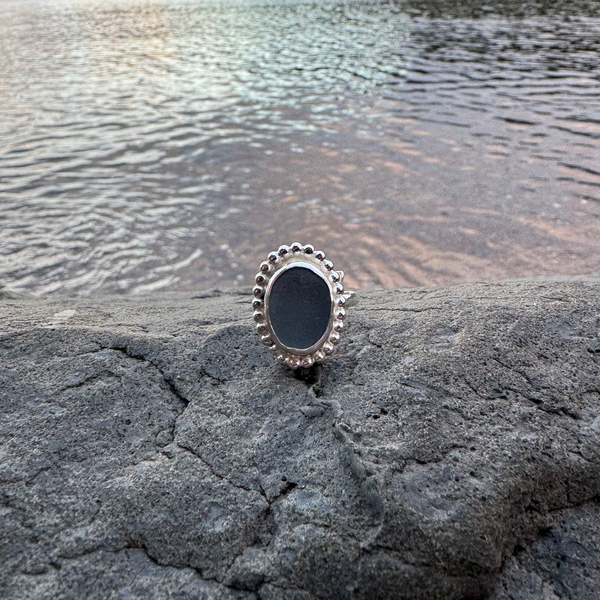 Misty Fog Sea Glass Ring