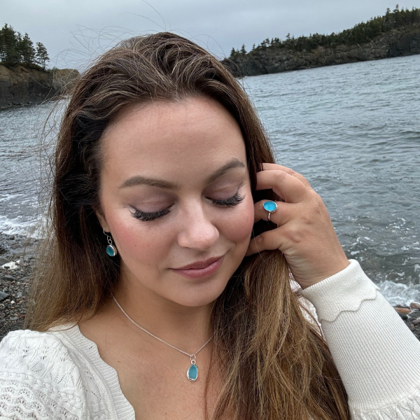 Go with the Flow Adjustable Sea Glass Ring