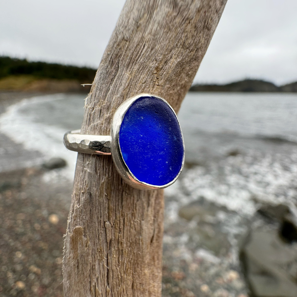 Go with the Flow Adjustable Sea Glass Ring